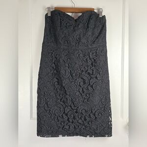 J.Crew Strapless Lace Little Black Dress 12
